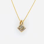 14 Kt YG Princess Cut Diamond Pendant 0.36 Ctw