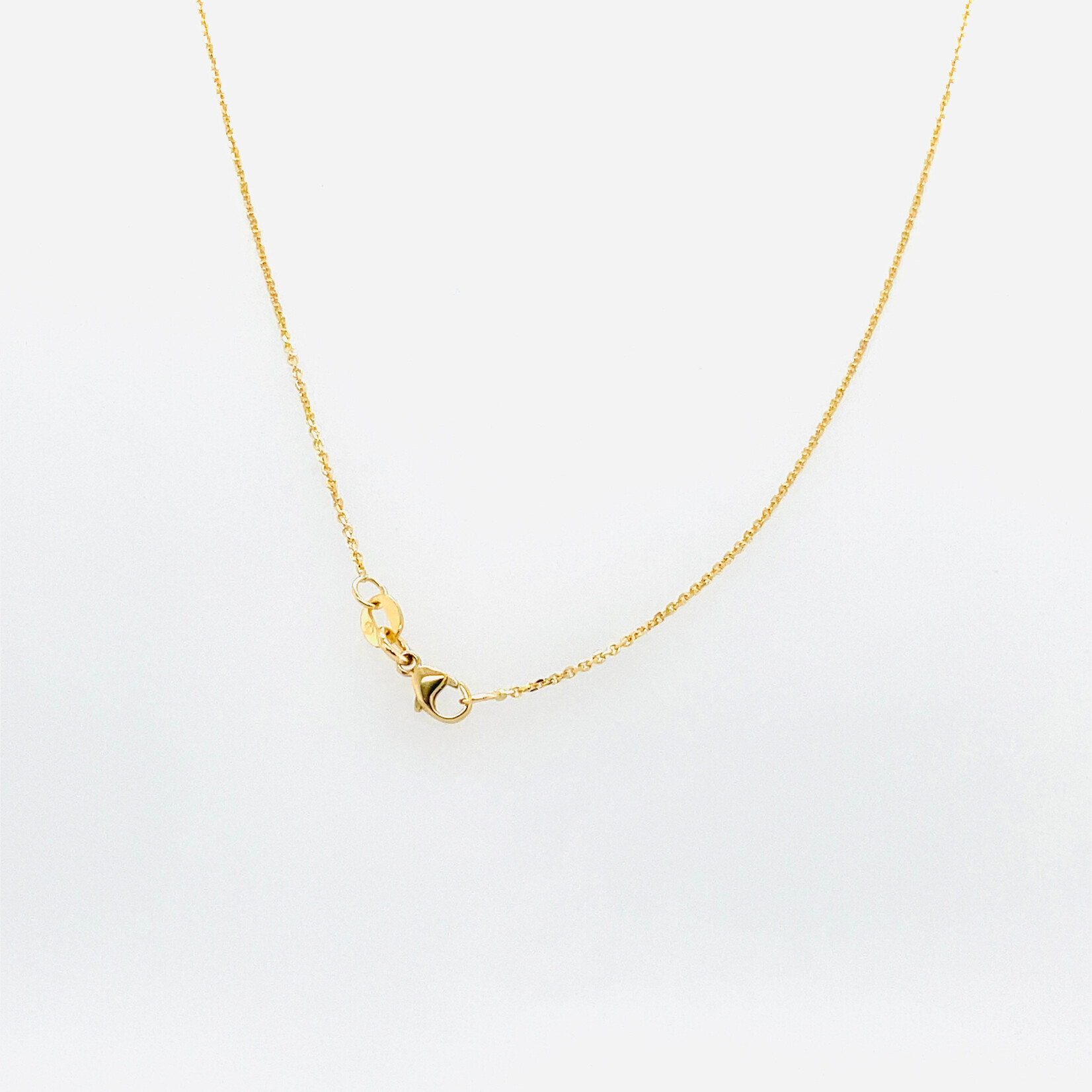 18 Kt YG Diamond Oval Pendant w Fleur de Lis .75 Ctw