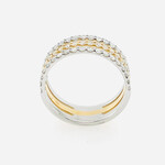 14 Kt Two-Tone Diamond Triple Wedding Band