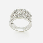 14 Kt WG Ornate Pattern Diamond Ring  1.0 Ctw Size 7