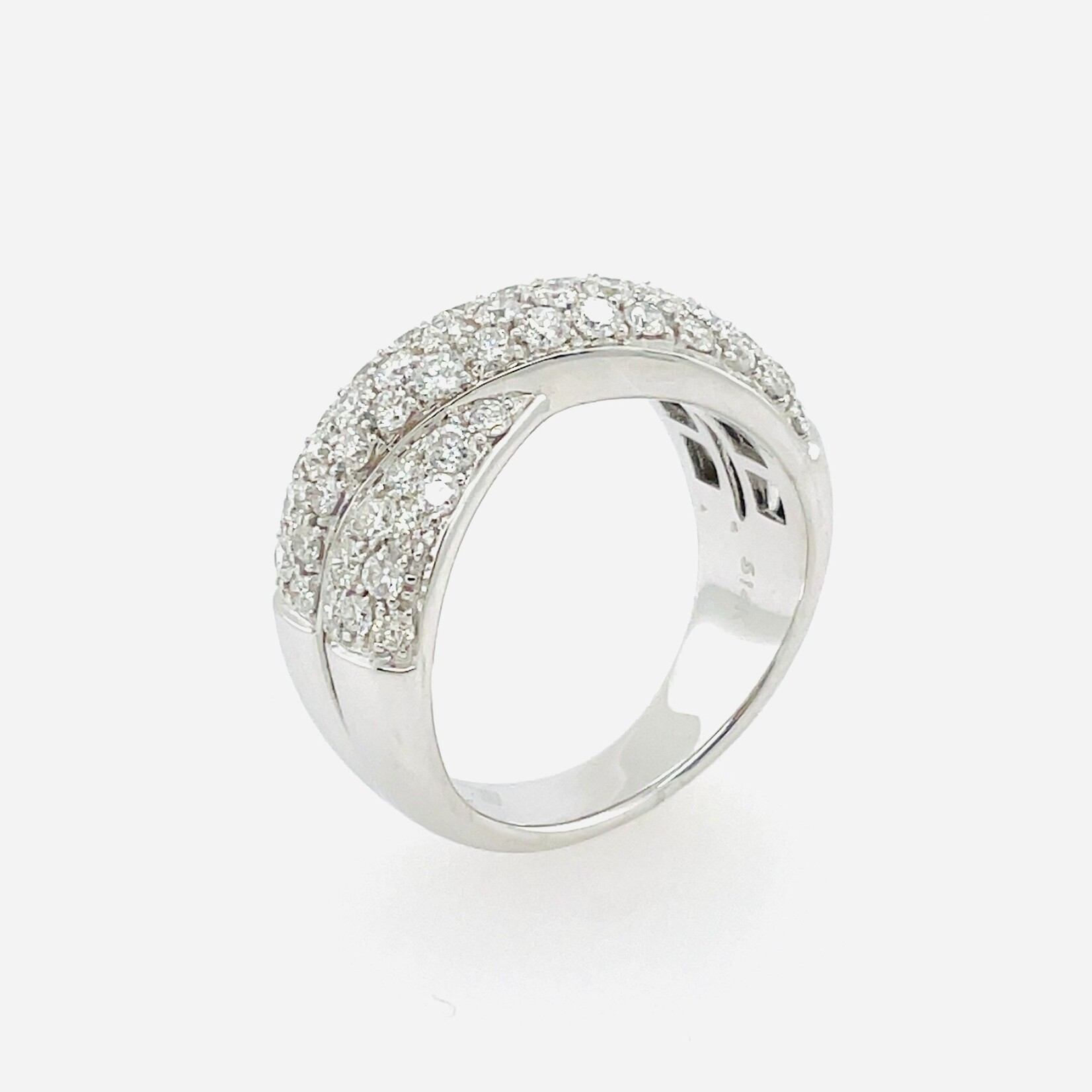 14 Kt White Gold Diamond Ring 1.50 Ctw Size 7