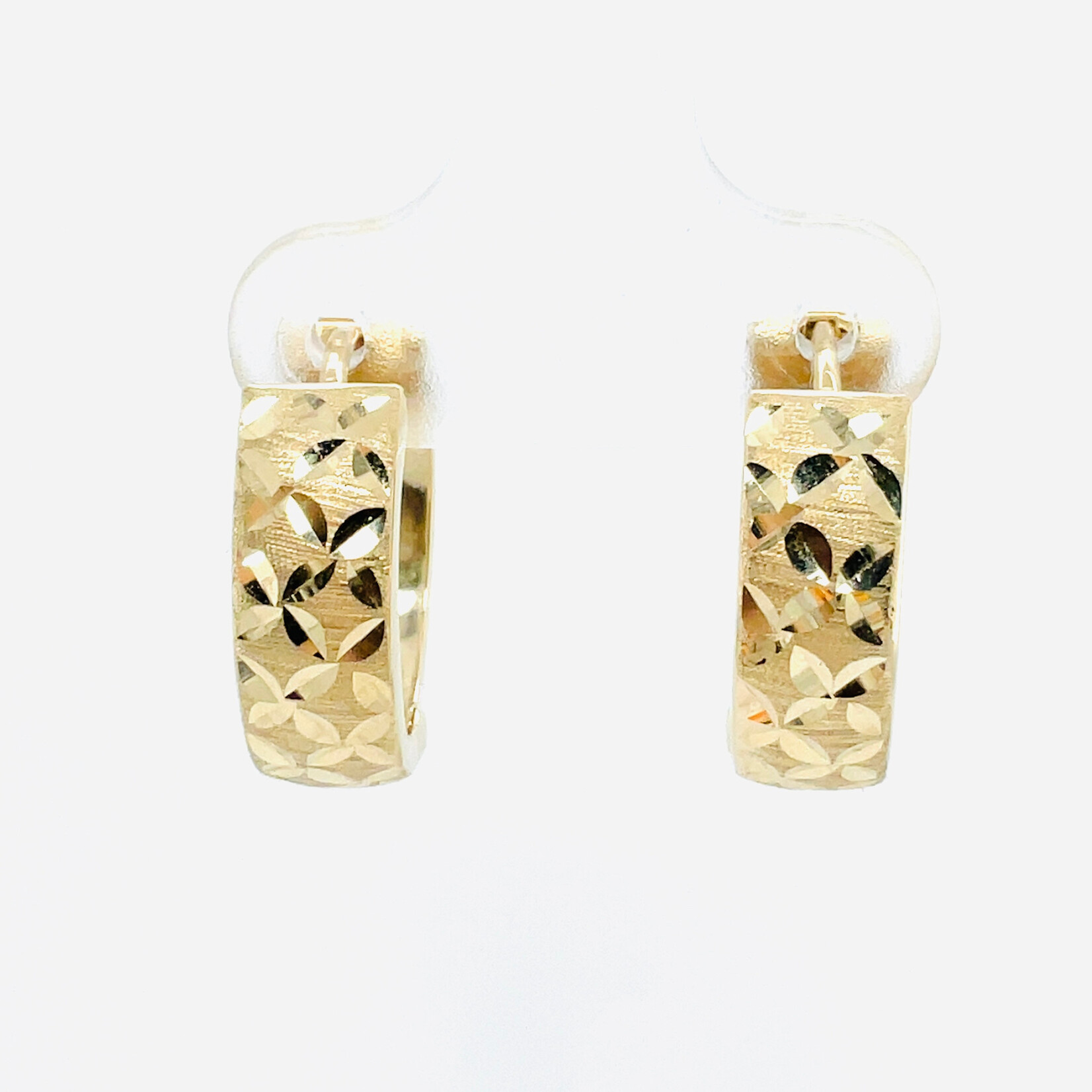 14Kt Yellow Gold Etched Earrings