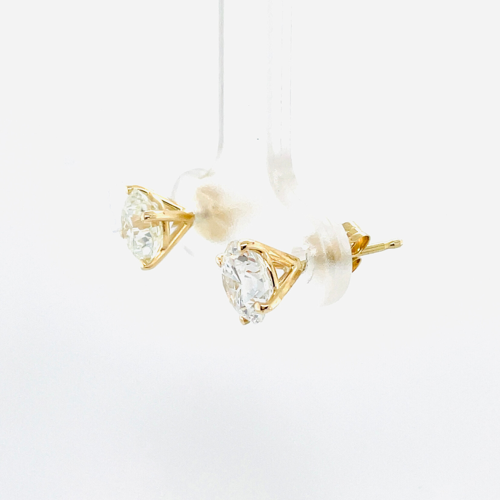 14 Kt YG Lab Diamond Earrings 2.19 Ctw