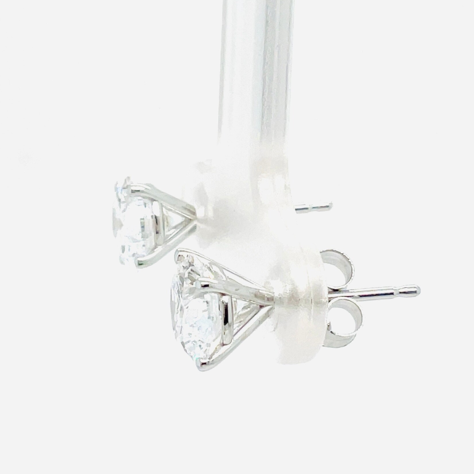 14 Kt WG LAB Diamond Earrings 2 Ctw