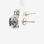 Sterling Silver Black and White Diamond Earrings