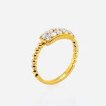 .925 Gold Plated Lab Grown Diamond Ring 0.50 Ctw Size 7