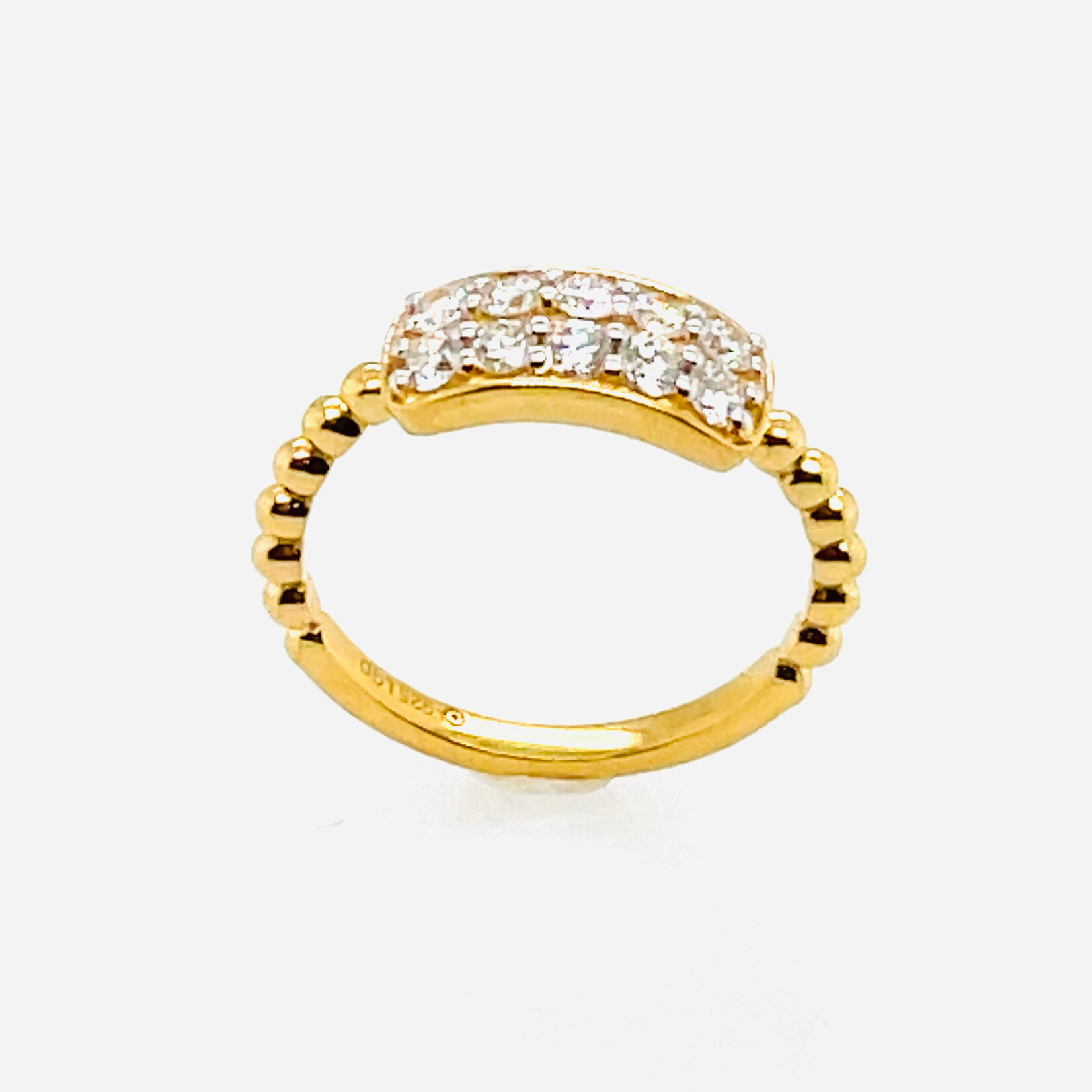 .925 Gold Plated Lab Grown Diamond Ring 0.50 Ctw Size 7