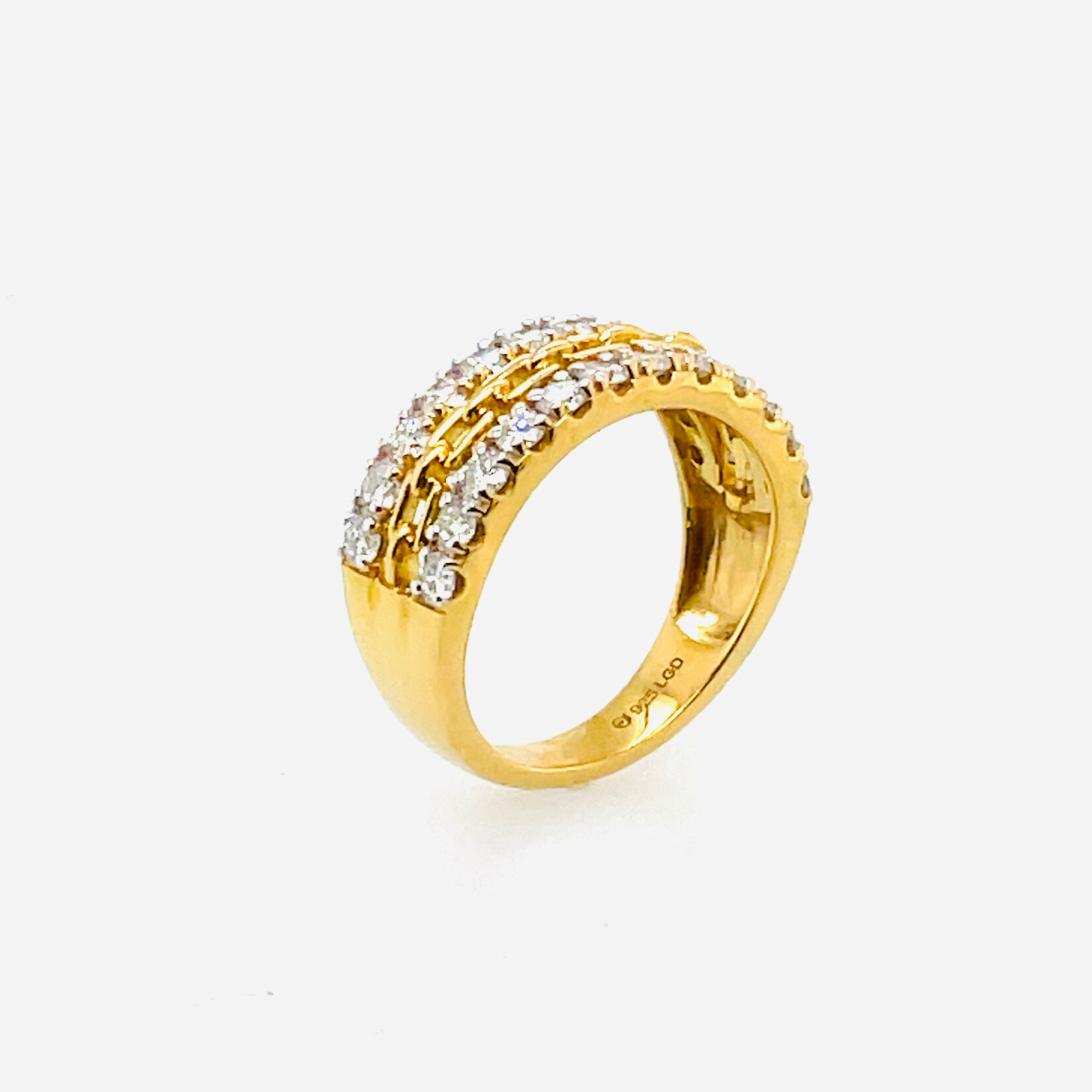 .925 Gold Plated Lab Grown Dia Band 1.25 Ctw Size 7.25