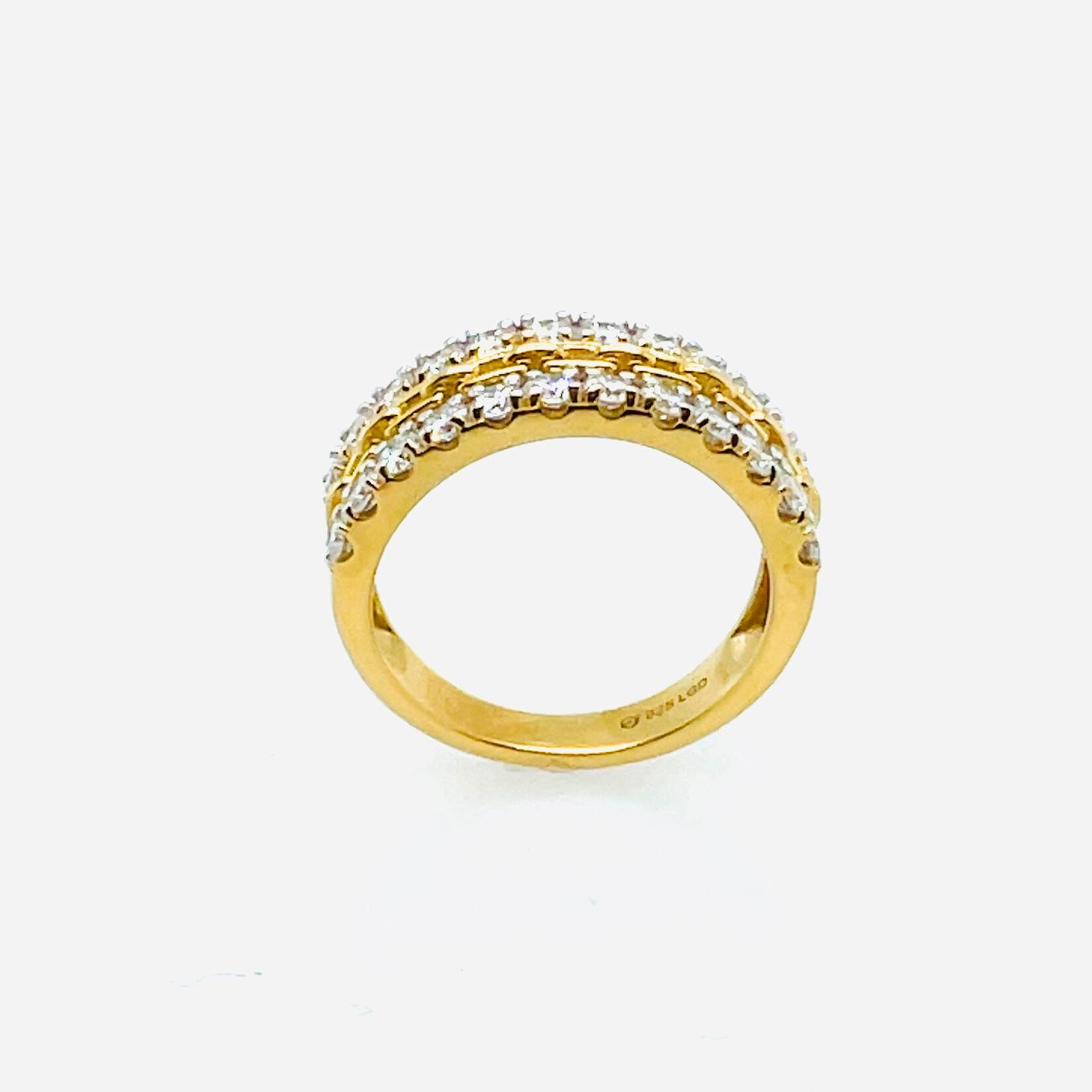 .925 Gold Plated Lab Grown Dia Band 1.25 Ctw Size 7.25