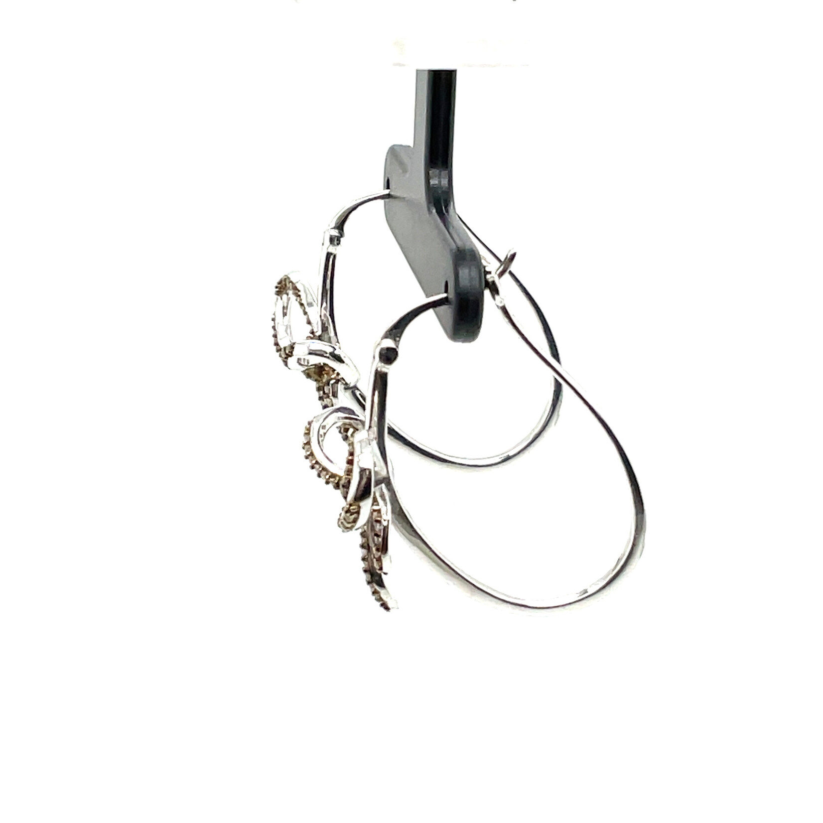 .925 Natural Diamond Ribbon Earrings 0.30 Ctw