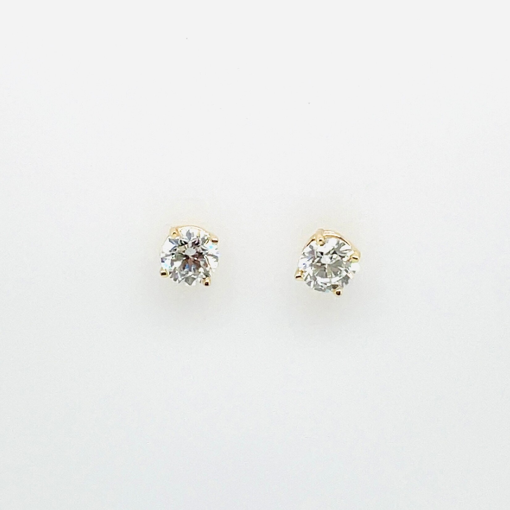 14 Kt YG Diamond Stud Earrings Lab Grown 1.0 Ct
