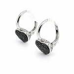 .925 Natural Diamond Heart Earrings 0.20 Ctw