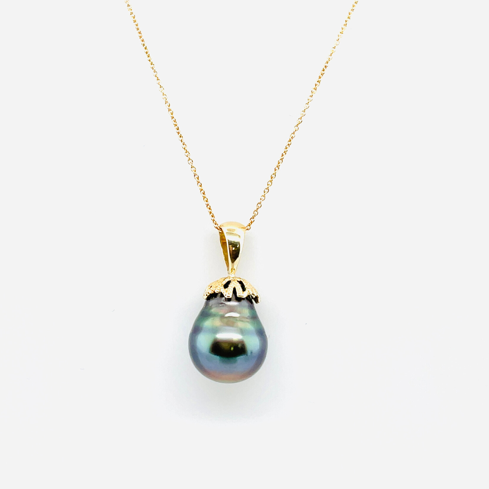 14Kt YG Tahitian Baroque Pearl Pendant w/ 16"