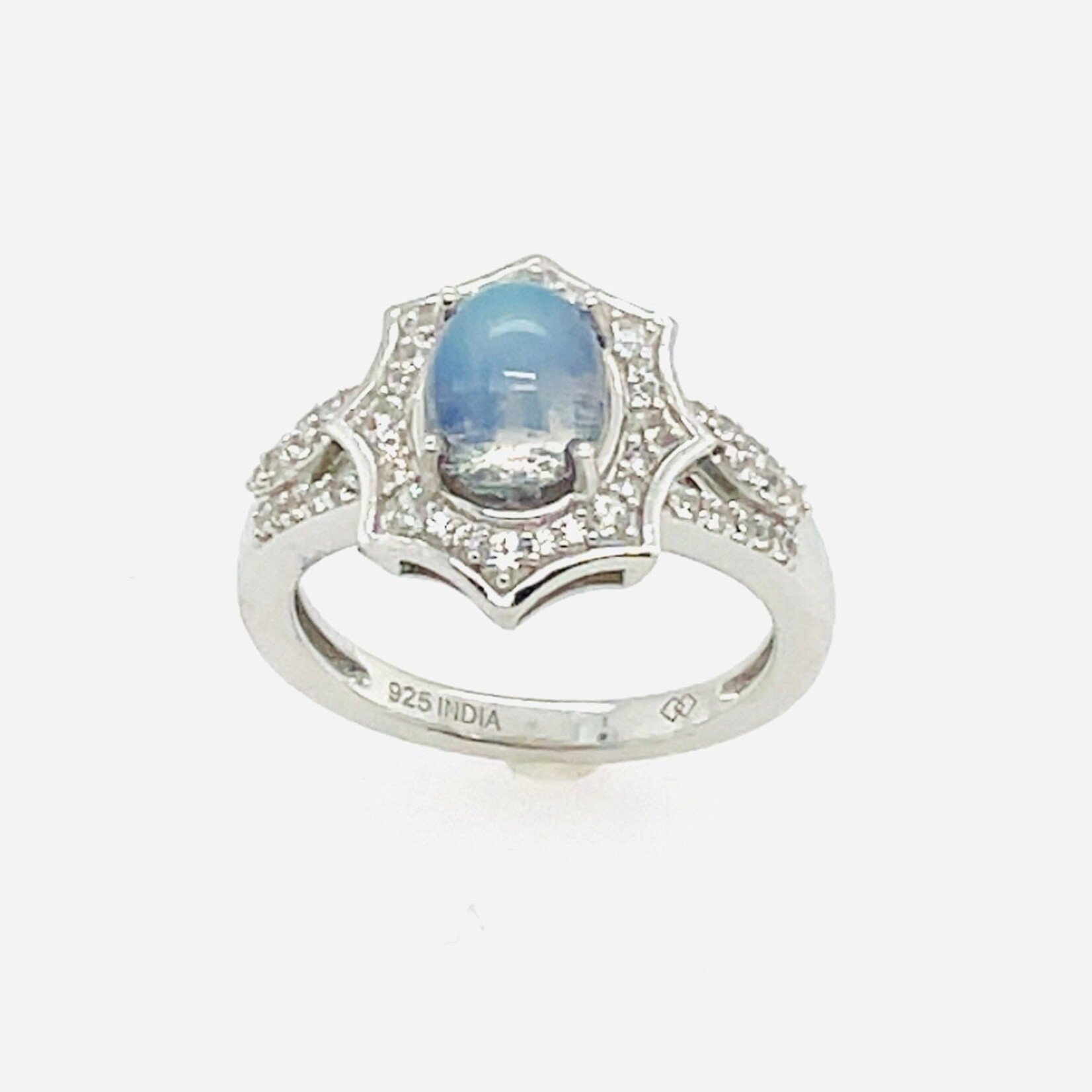 925 Aurora Moonglow Blue Moonstone Size 6