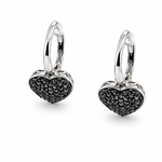.925 Natural Diamond Heart Earrings