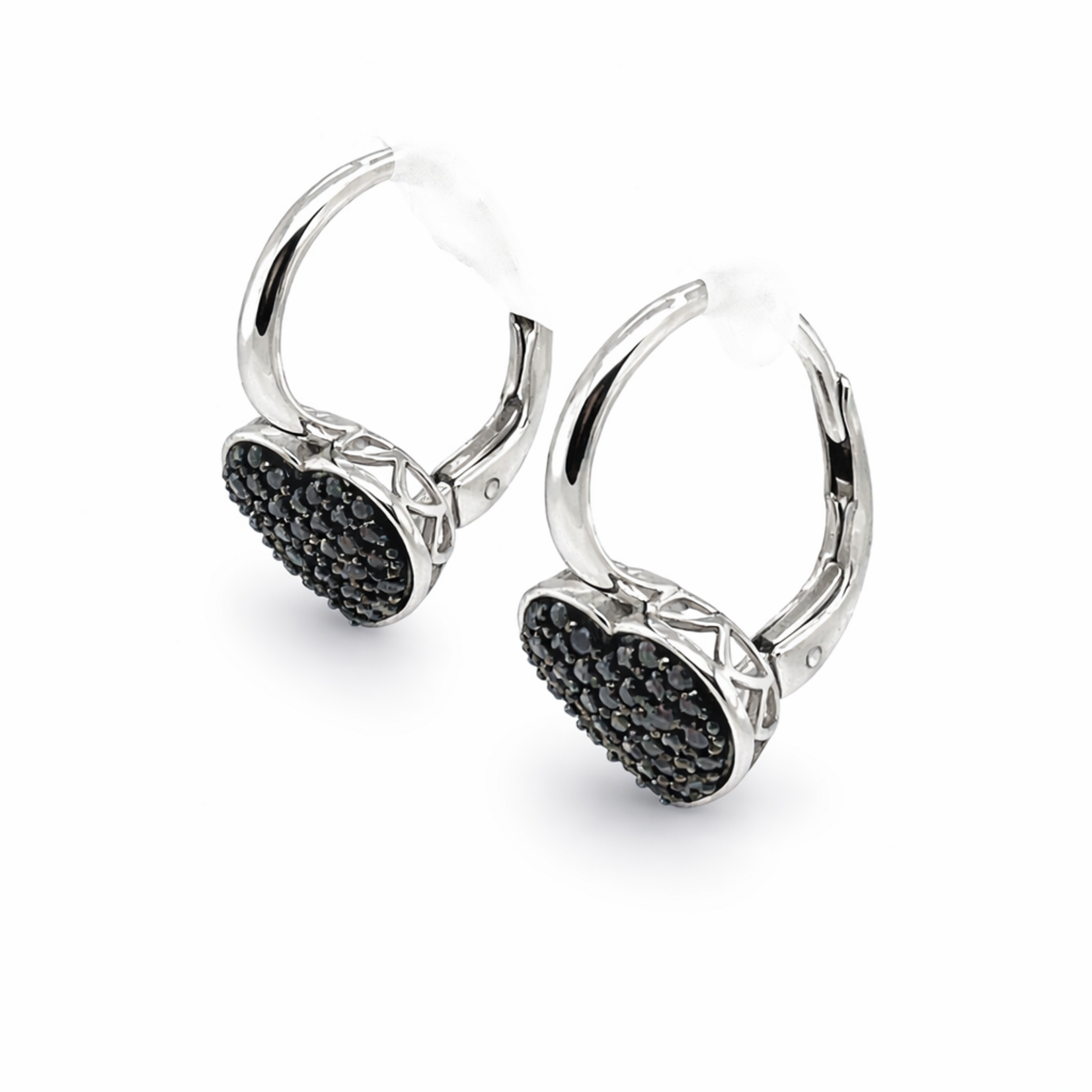 .925 Natural Diamond Heart Earrings