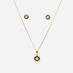 .925 Natural Diamond Necklace & Earrings 0.05 Ctw