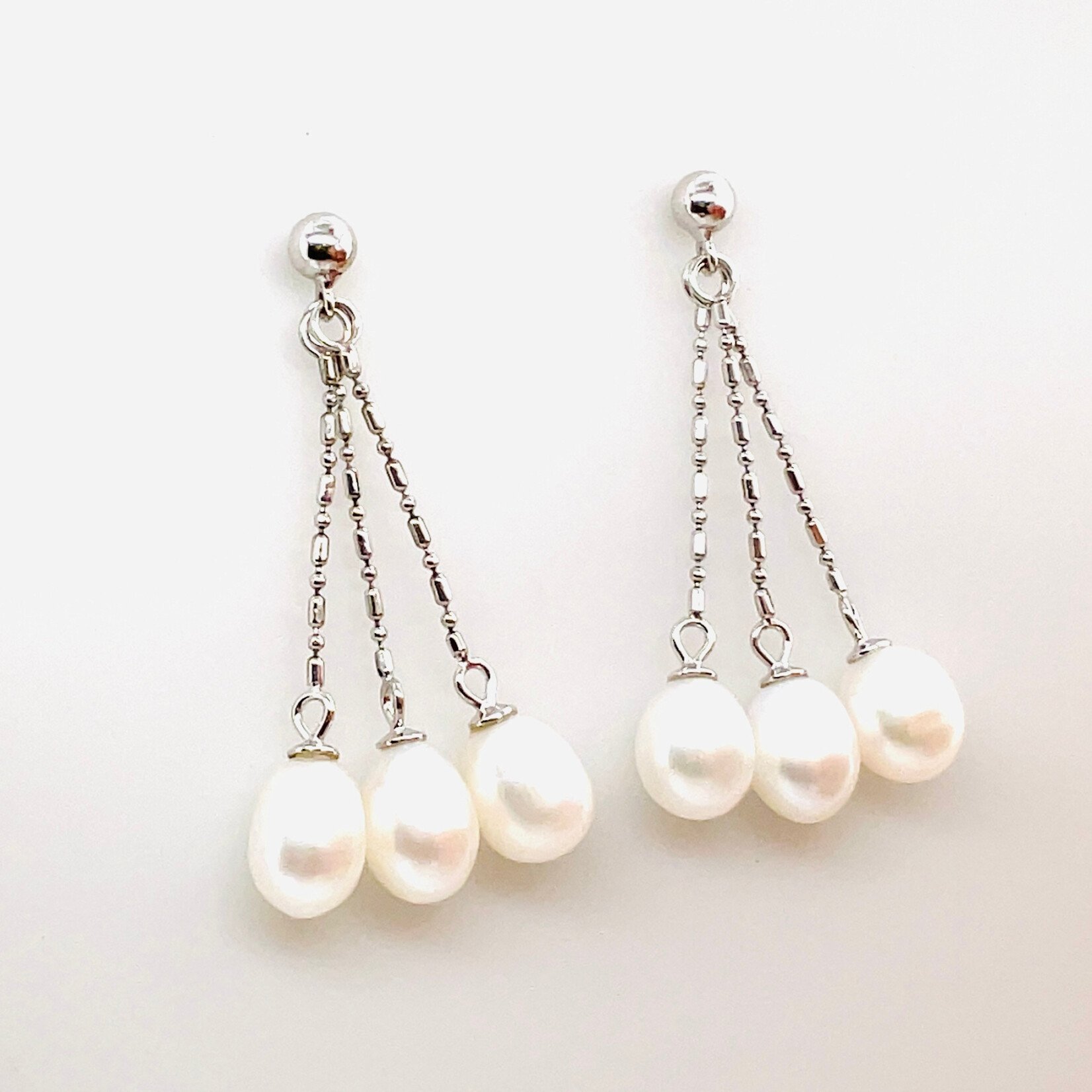 .925 Fresh Water Pearl Necklace 10mm & Earrings