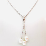 .925 Fresh Water Pearls 10mm Necklace & Earrings