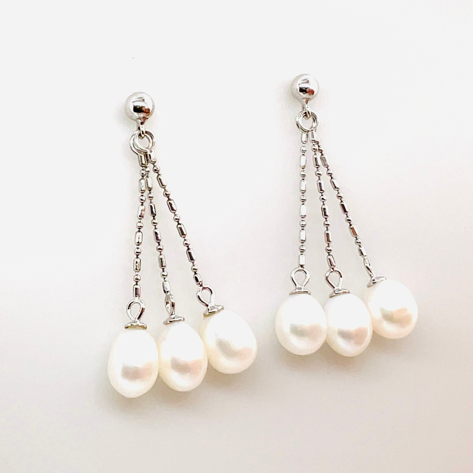 .925 Fresh Water Pearls 10mm Necklace & Earrings