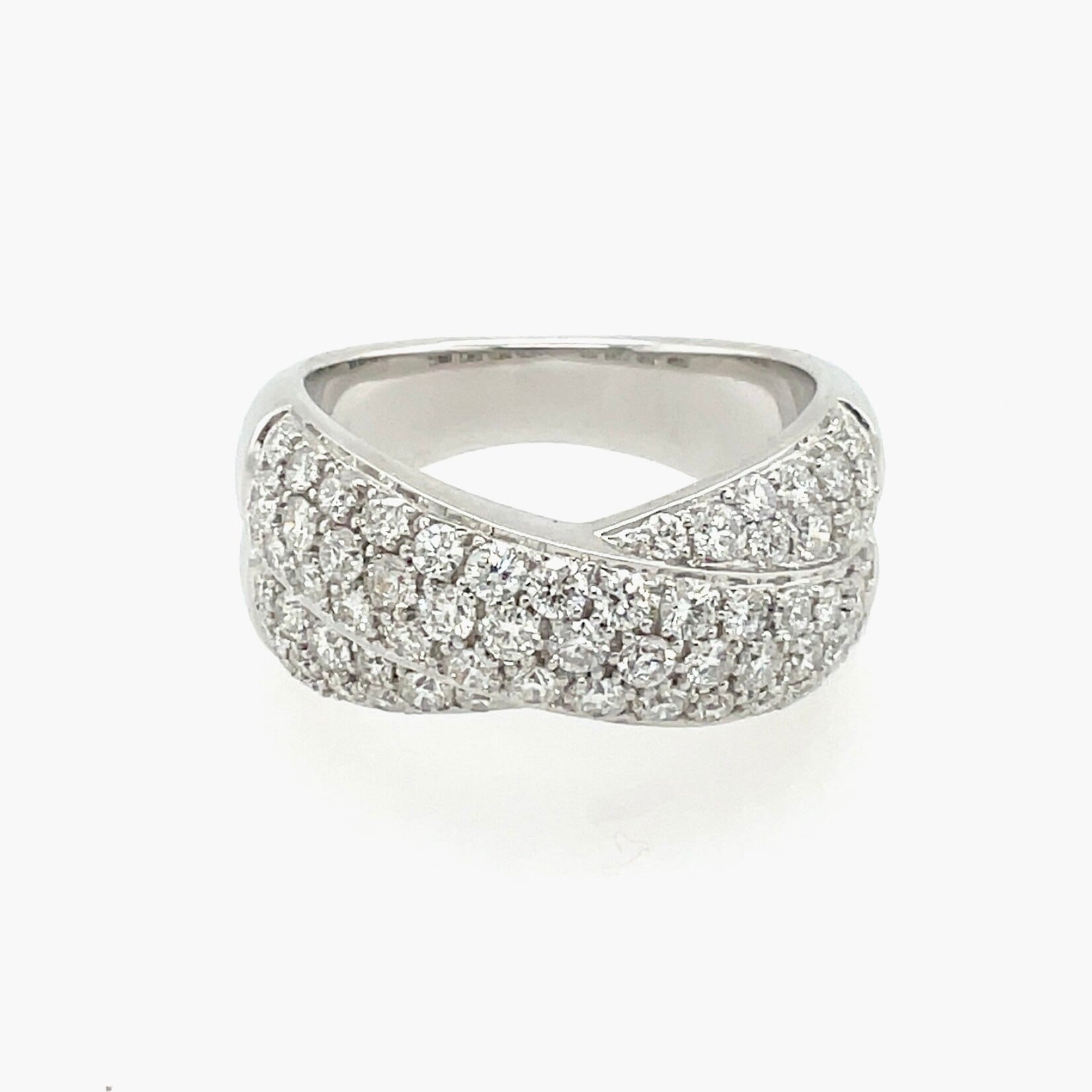 14 Kt White Gold Diamond Ring 1.50 Ctw Size 7