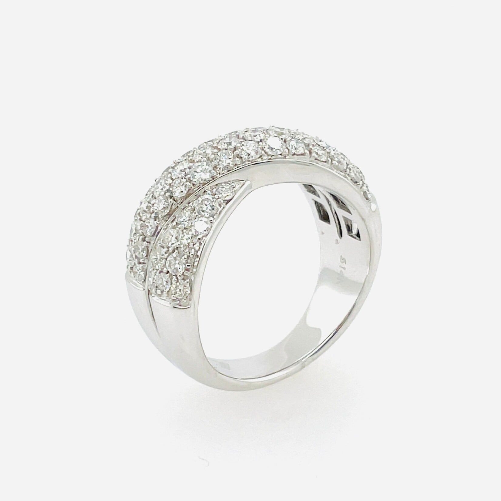 14 Kt White Gold Diamond Ring 1.50 Ctw Size 7