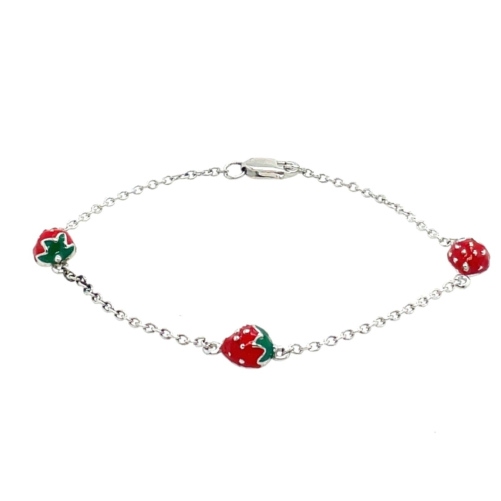 .925 Strawberry Baby Bracelet 6"