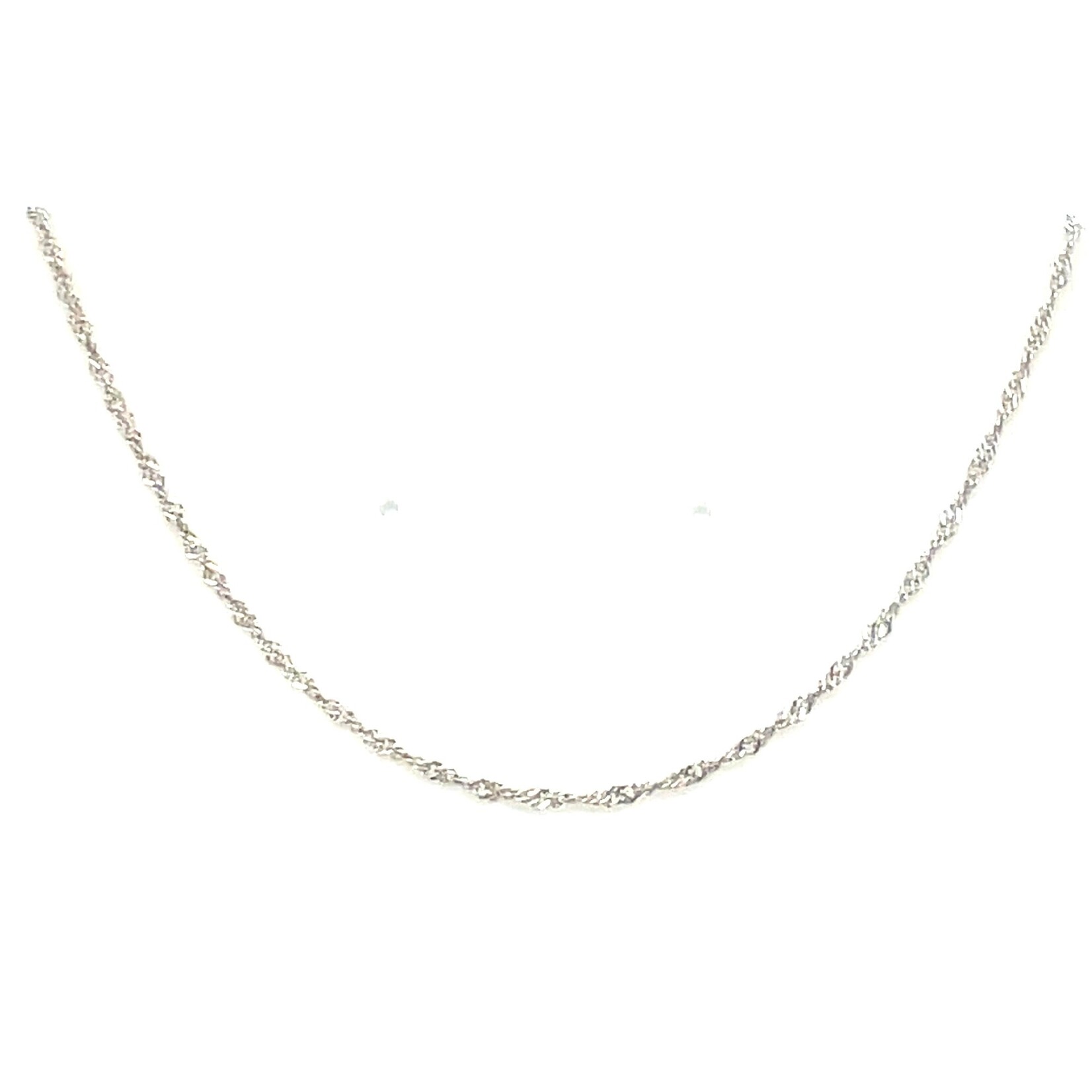 Sterling Silver Twisted Diamond Cut Rope Chain 16"