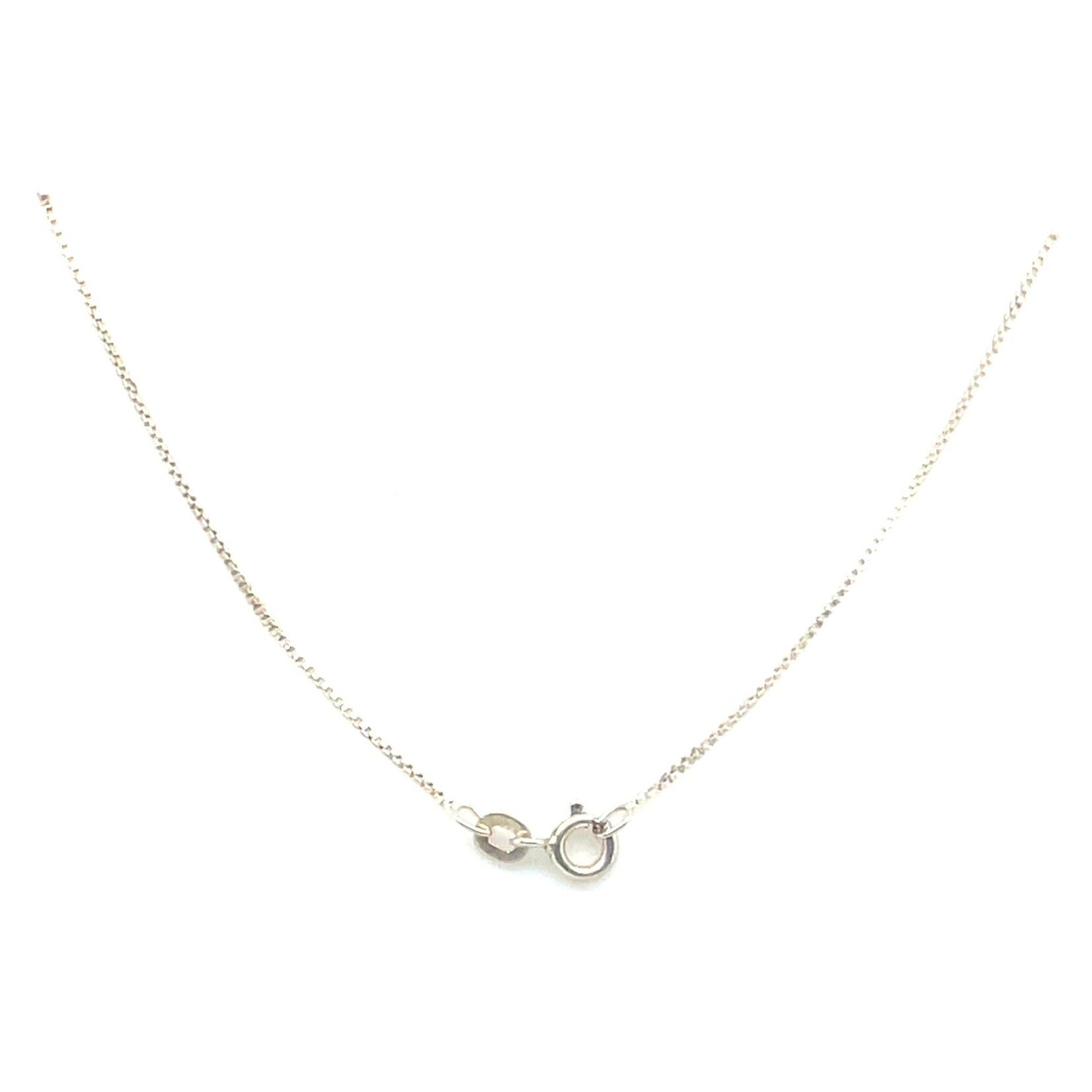 Sterling Silver Box Chain Pendant /CZ 18"