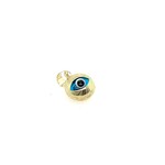 14 Kt YG Evil Eye Fluted Charm Pendant 10 mm