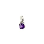 14 Kt WG Cushion Amethyst & Diamond Pendant