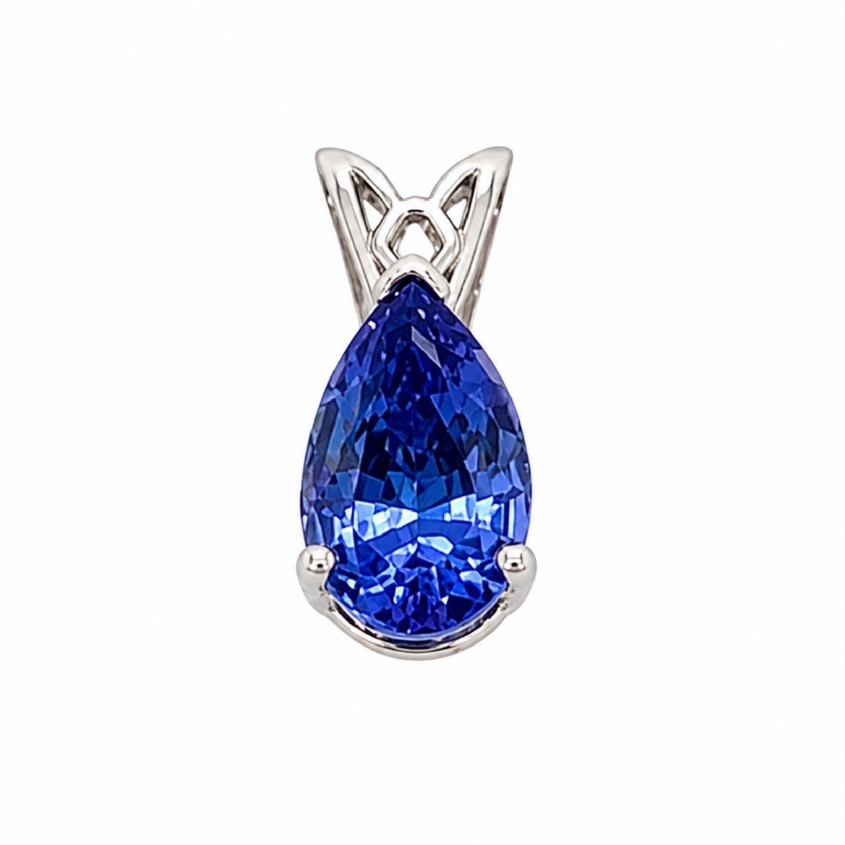 14Kt WG Pear Tourmaline Pendant