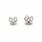 18 Kt Rd Cut Yel Topaz Horseshoe Stud Earrings