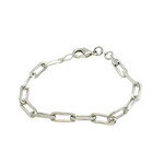 White Gold Filled Rectangular Link Chain Bracelet