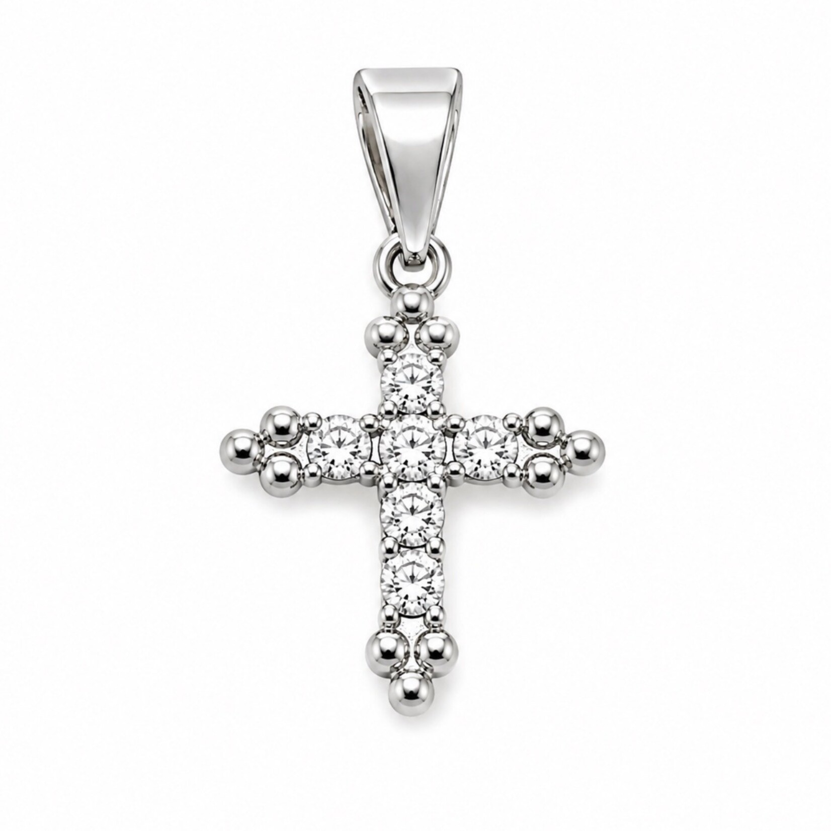 White Gold Filled Cross Charm