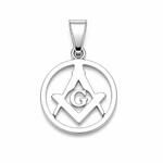 White Gold Filled Masonic Charm