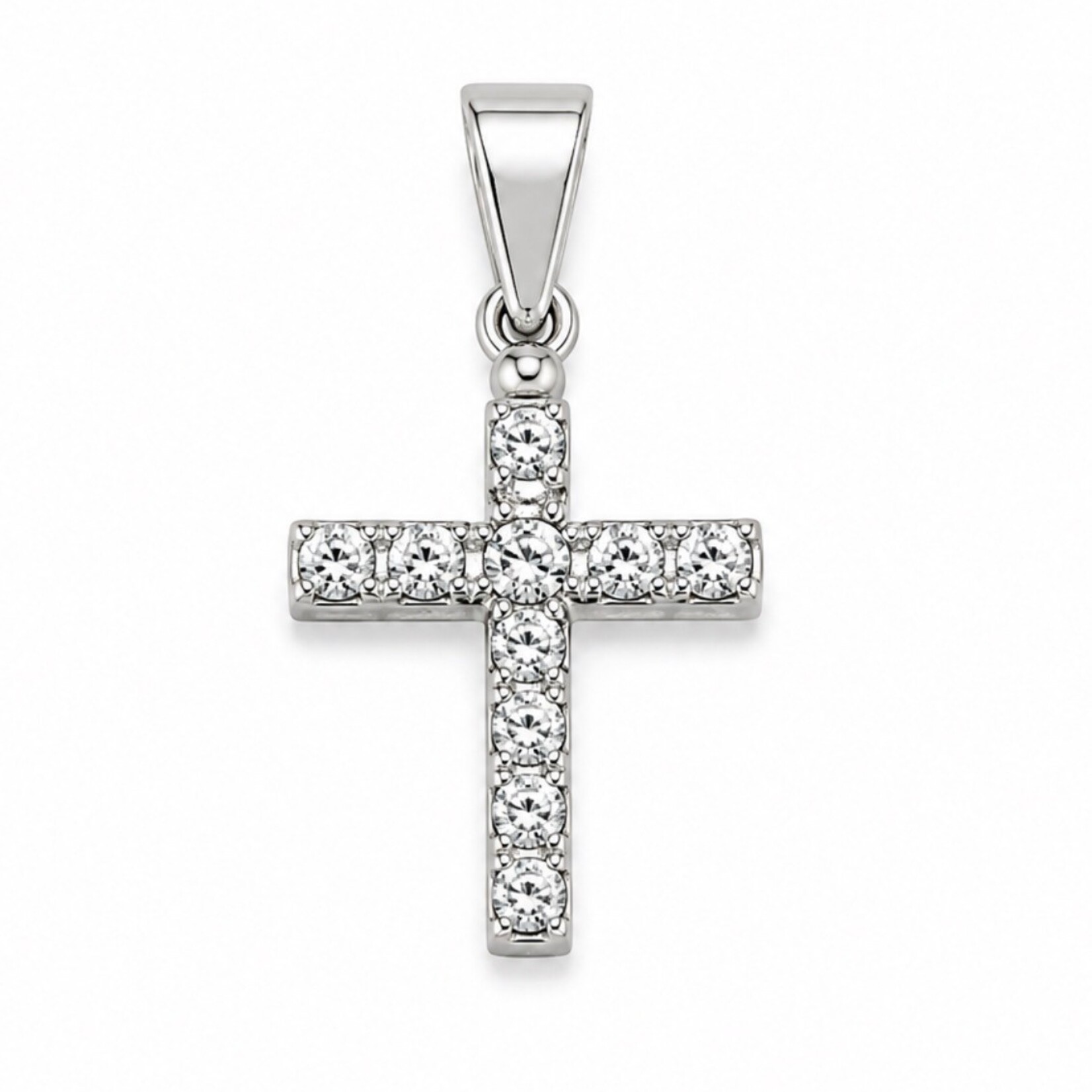 White Gold Filled Cross Charm