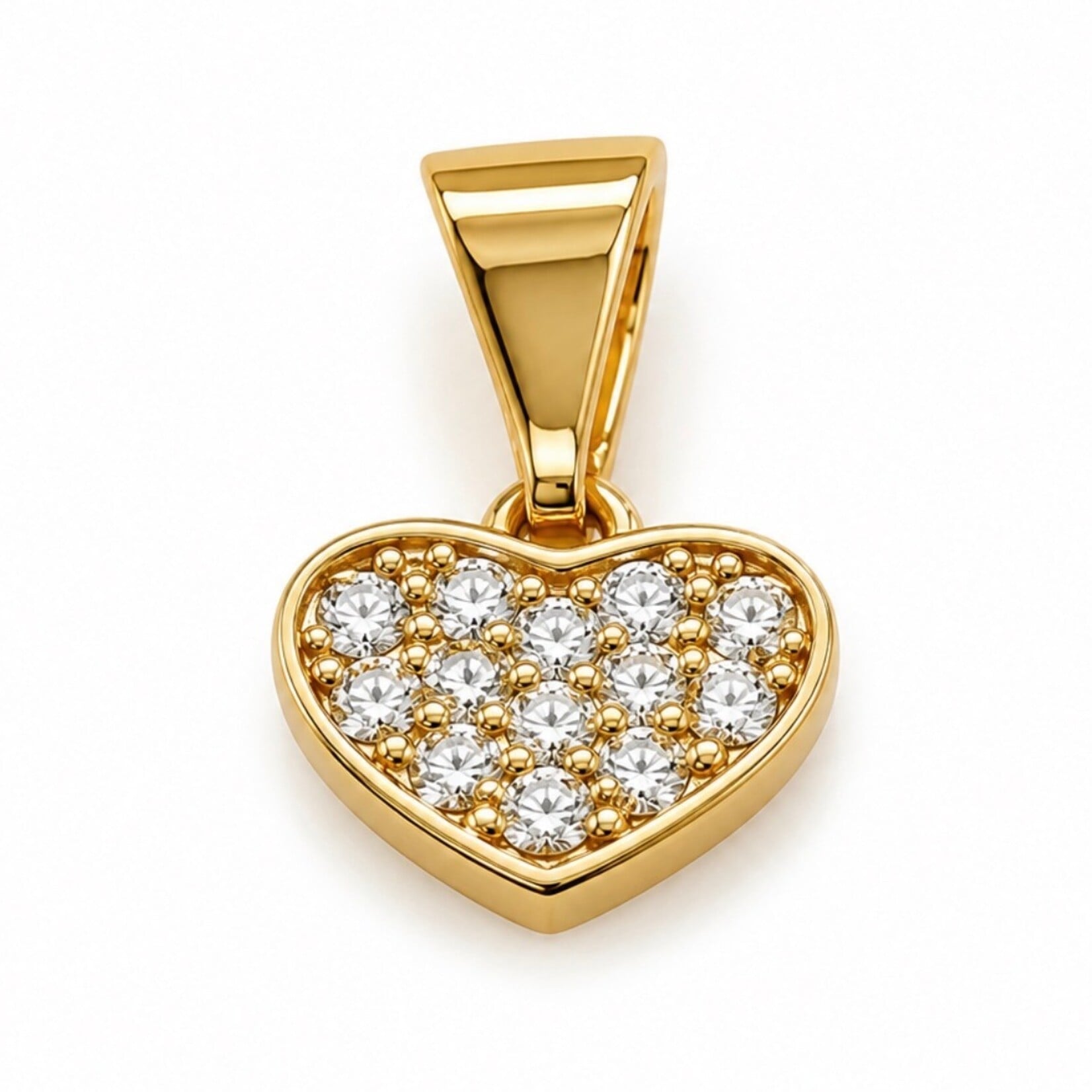Gold Filled Heart CZ Charm