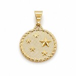 Gold Filled Braided Rope Border Star Metal Charm
