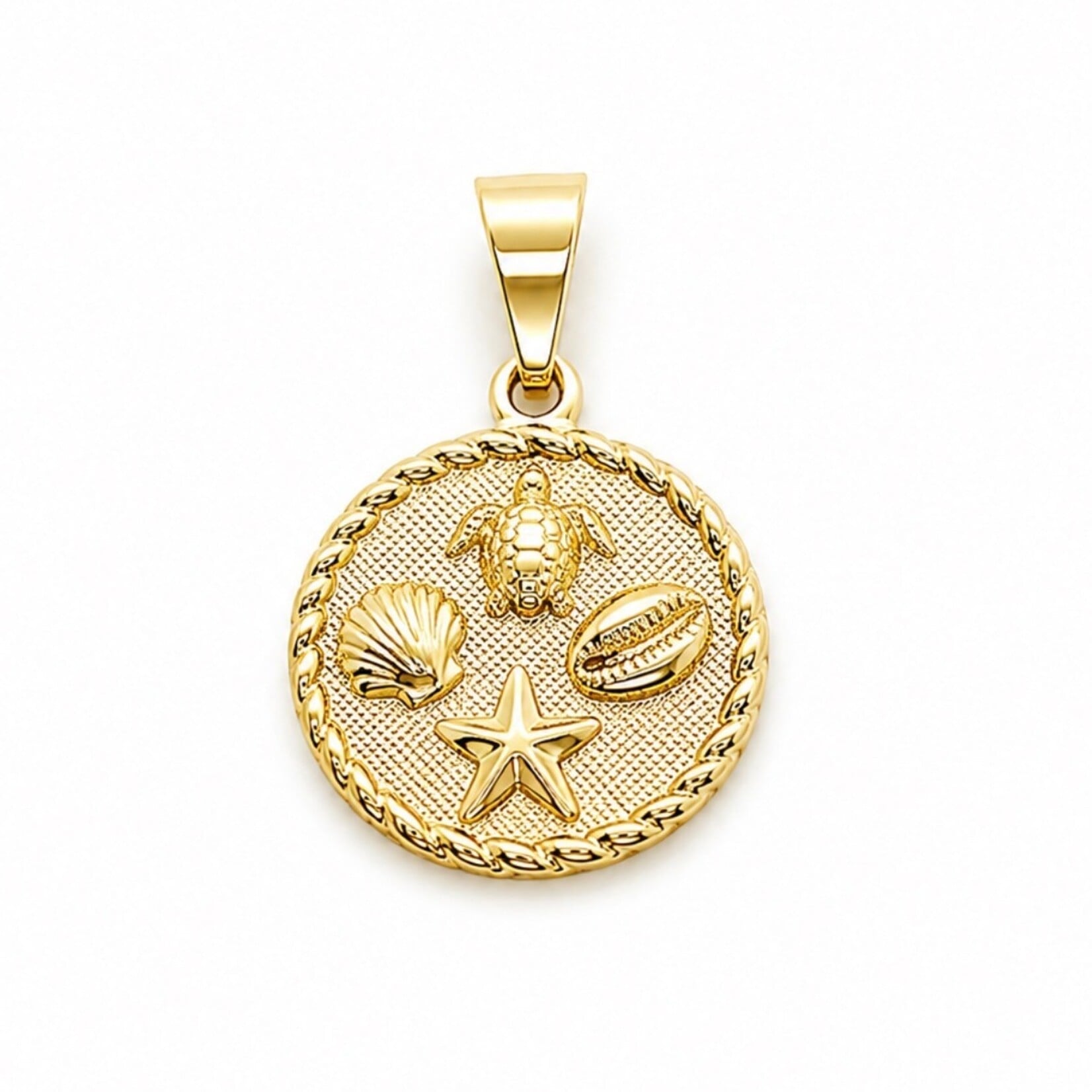 Gold Filled Braided Rope Border Sea Themed Charm