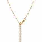Gold Filled Simulated Pearl Extendable  to 18" Chain
