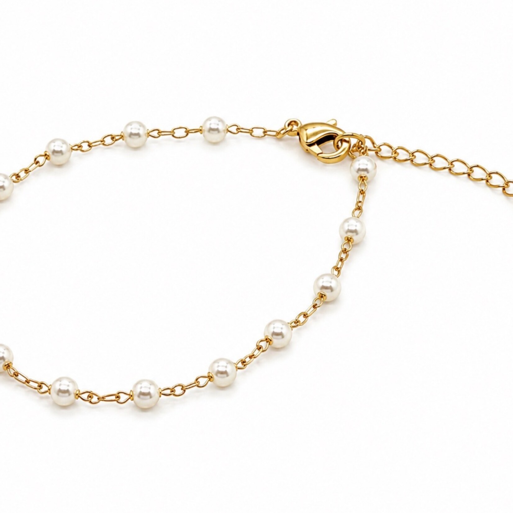 Gold Filled Simulated Pearl Extendable Bracelet