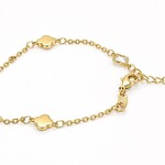 Gold Filled Polished Clover  w/CZ Chain Link Bracelet