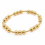 Gold Filled Polished Spherical Bead Stretch Bracelet