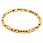 Gold Filled 4MM Polished Spherical Bead Stretch Bracelet