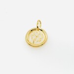 Gold Filled Round Frame Four-Leaf Clover Charm