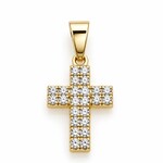 18 Kt Gold Filled Pavé Setting Cross Charm