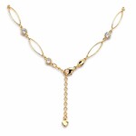 Gold Filled Marquise Shape Link w/ Bezel Set Stones Chain