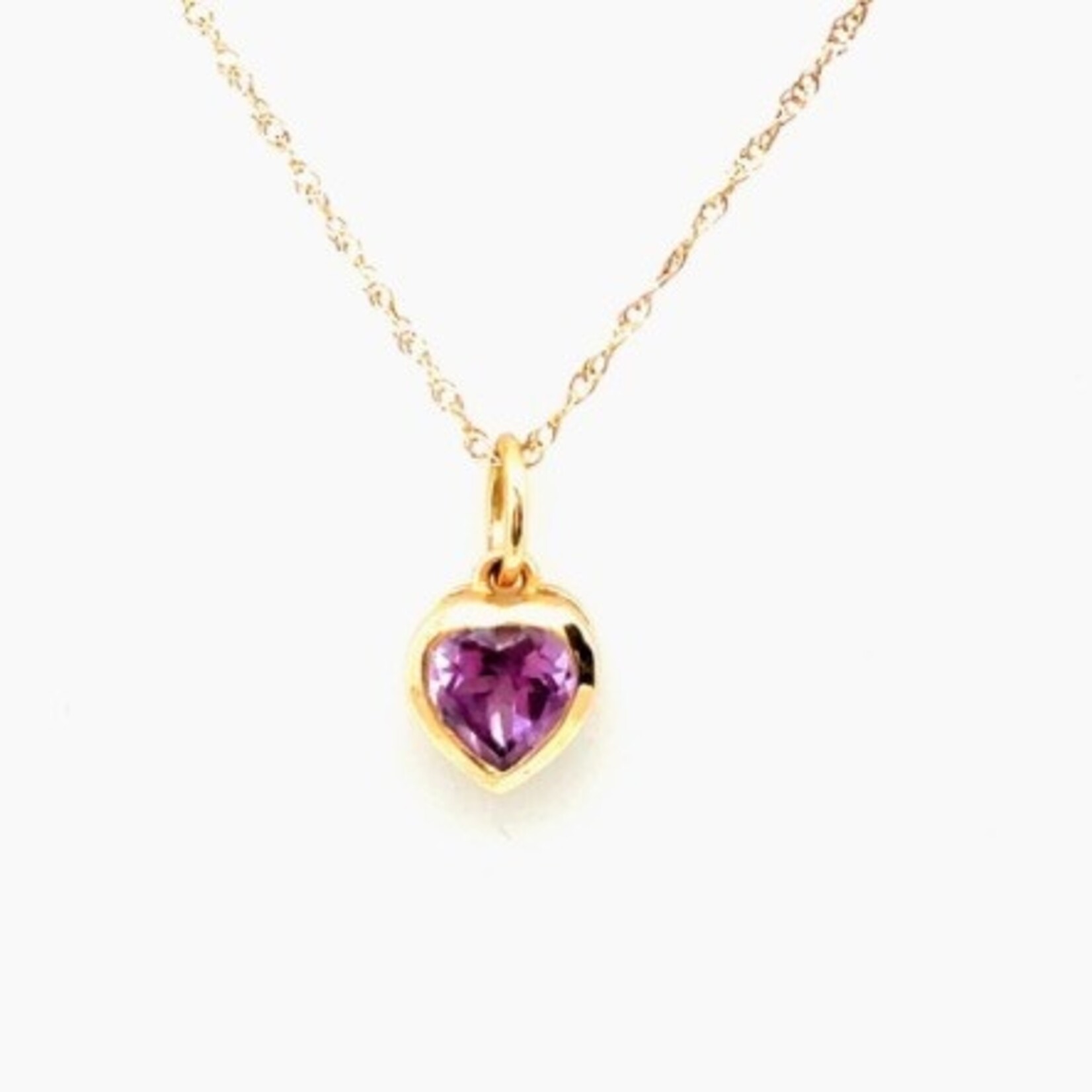 10 KT YG 5mm Cr. Alexandrite Heart Necklace w/18"