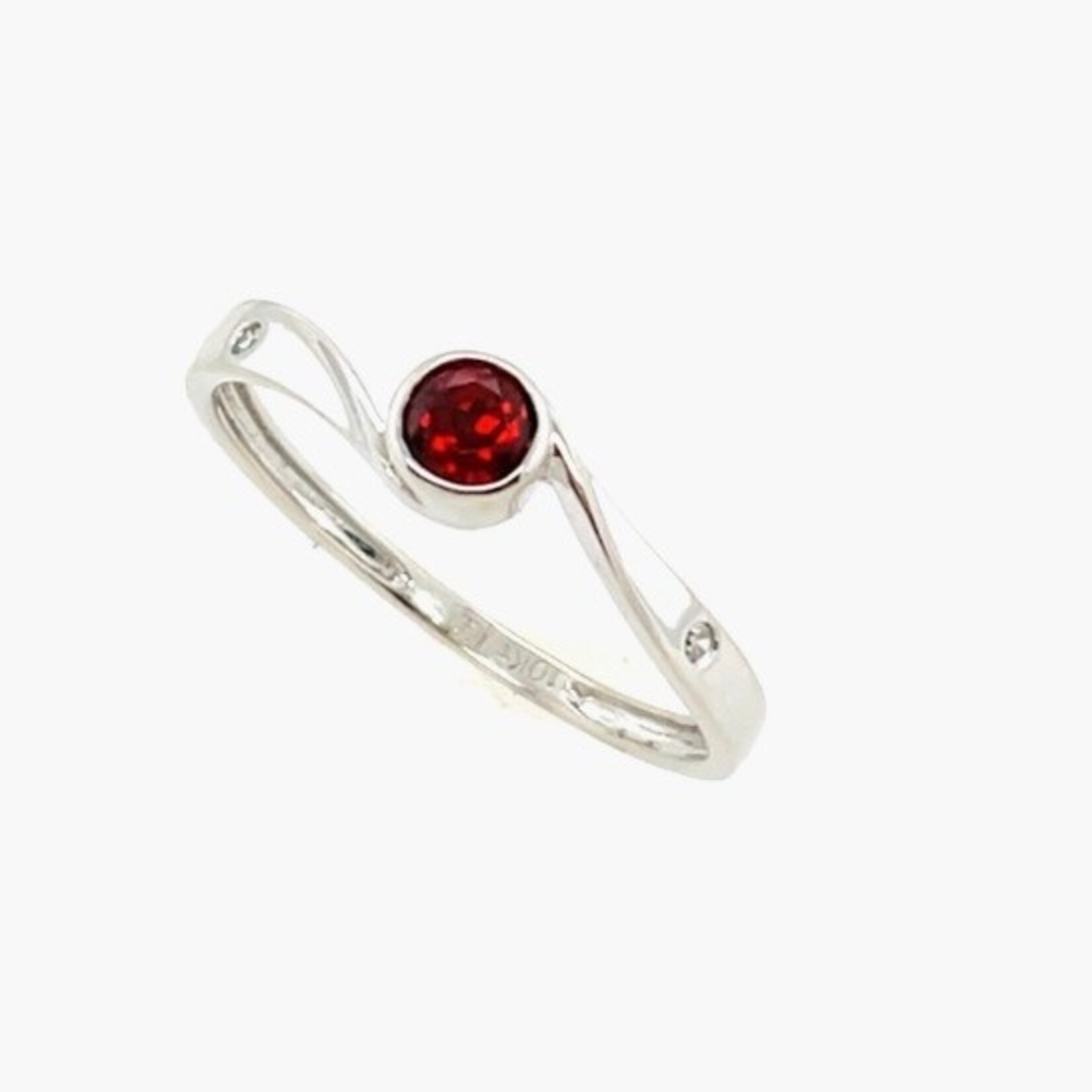 10K Ladies Diamond Garnet Ring Size 7